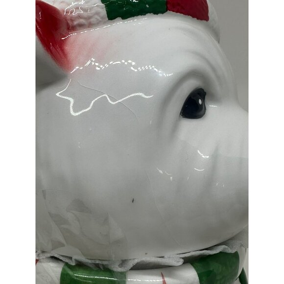 NWD Sleigh Bell Bistro West Highland Terrier "Westie" Glazed Ceramic Cookie Jar - Picture 6 of 8